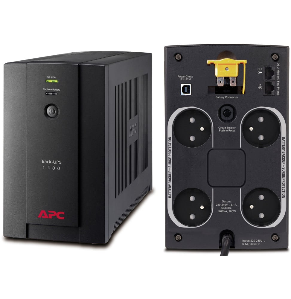 Onduleur APC BACK-UPS BX1400U-FR APC-BACK-UPS-1400VA-230V-AVR-PRISES-FRANCAISES-BX1400U-FR Maroc