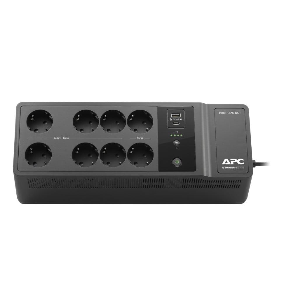 Onduleur APC BE850G2-GR APC-BE850G2-GR-ALIMENTATION-D-ENERGIE-NON-INTERRUPTIBLE-VEILLE-0-85-KVA-520-W-8-SORTIE-S-CA-BE850G2-GR vue produit galerie 2