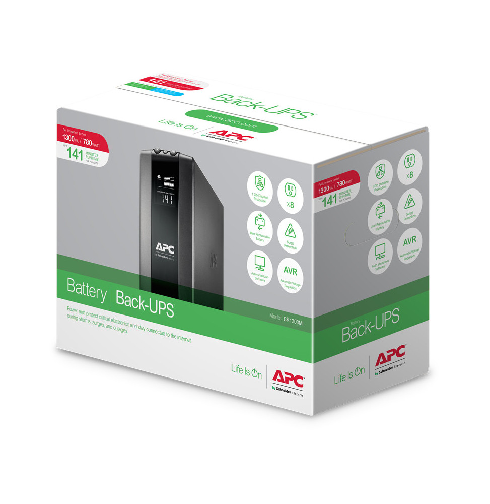 Onduleur APC BR1300MI APC-BR1300MI-ALIMENTATION-D-ENERGIE-NON-INTERRUPTIBLE-INTERACTIVITE-DE-LIGNE-1-3-KVA-780-W-8-SORTIE-S-CA-BR1300MI Maroc