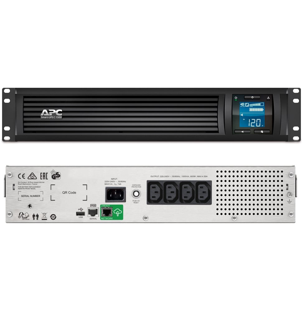 Onduleur APC Smart-UPS SMC SMC1500I-2UC APC-SMART-UPS-SMC-230V-1500VA-RACK-SMARTCONNECT-SMC1500I-2UC Maroc