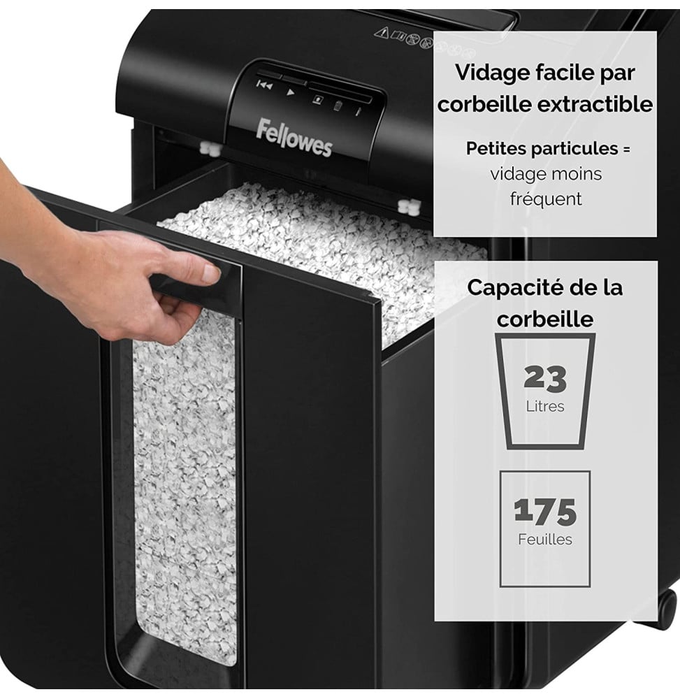 Destructeur de documents Fellowes AutoMax 100M 4629201 vue produit galerie 3