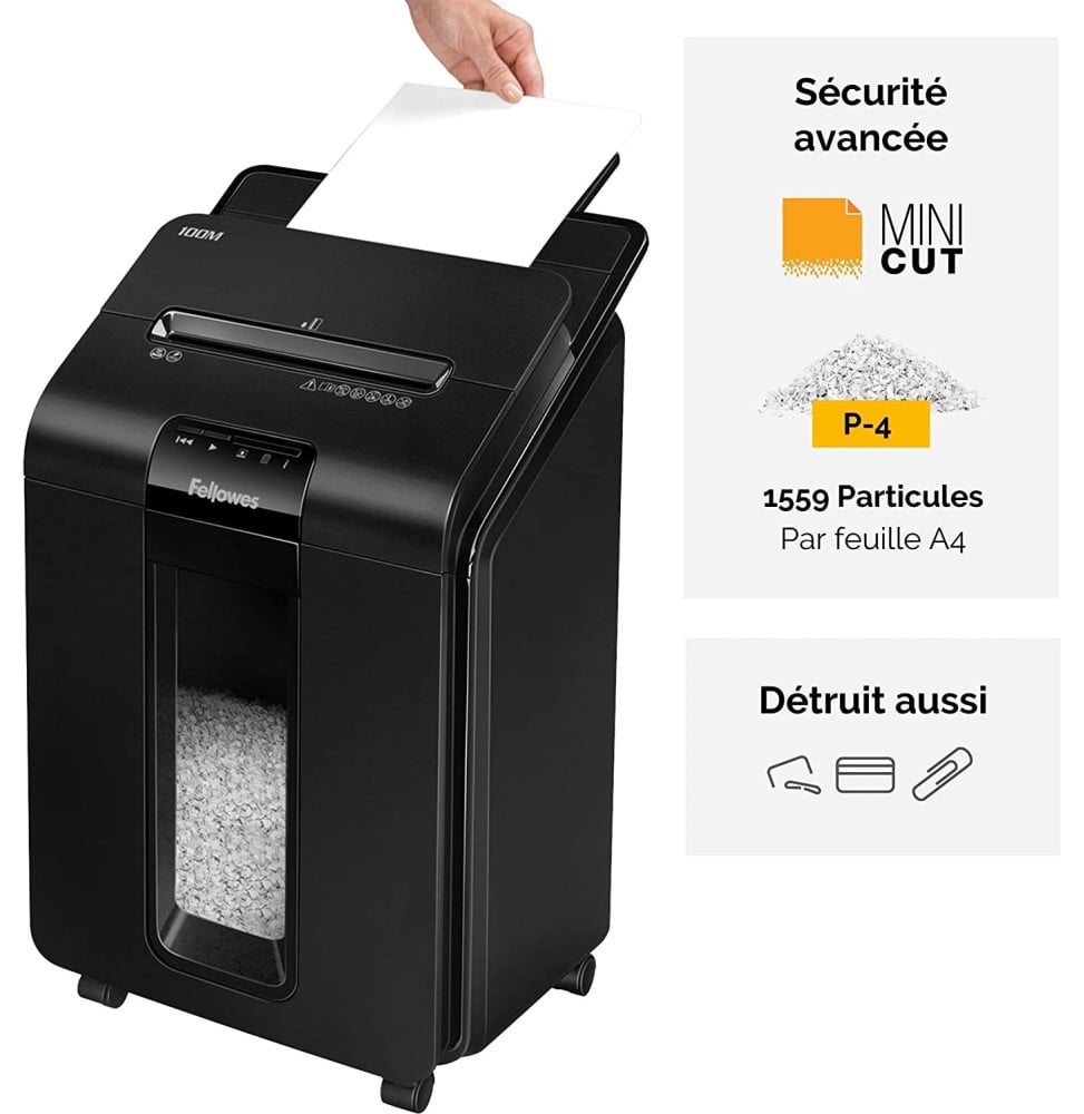 Destructeur de documents Fellowes AutoMax 100M 4629201 Maroc