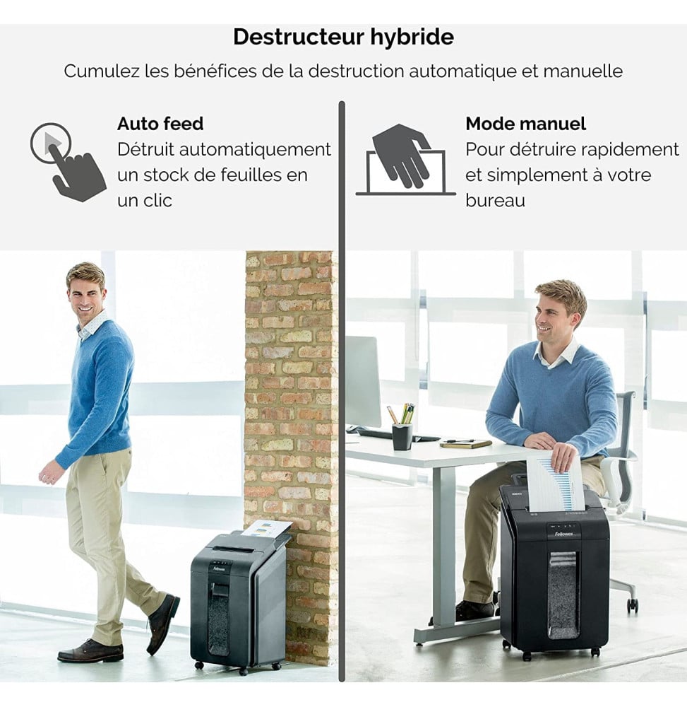 Destructeur de documents Fellowes AutoMax 100M 4629201 Maroc