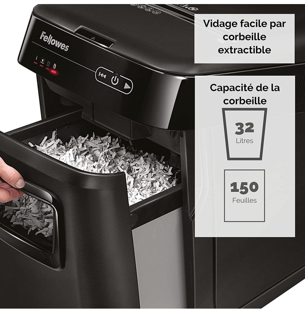 Destructeur de documents Fellowes AutoMax 150C 4680101 vue produit galerie 3