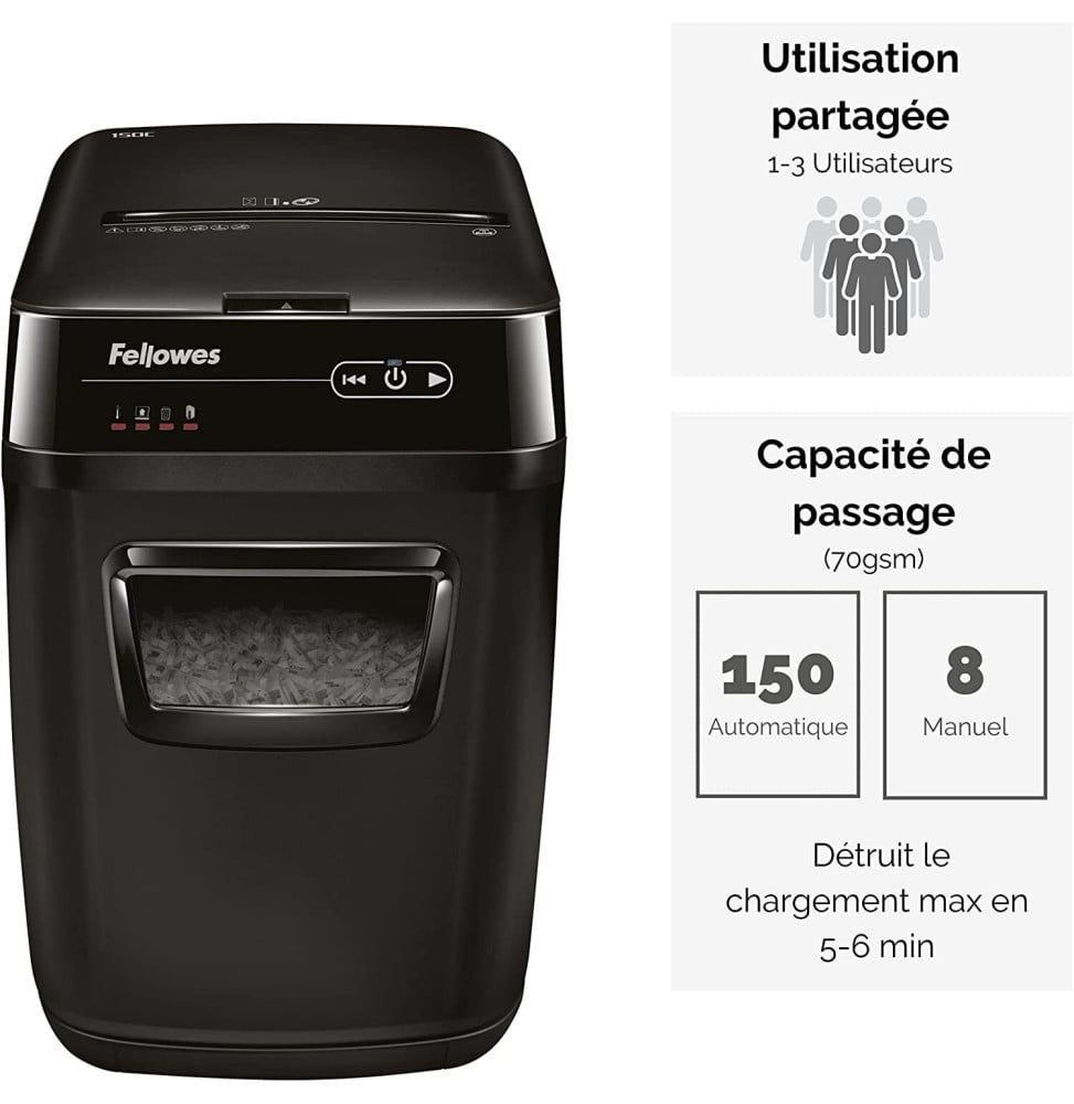 Destructeur de documents Fellowes AutoMax 150C 4680101 Maroc