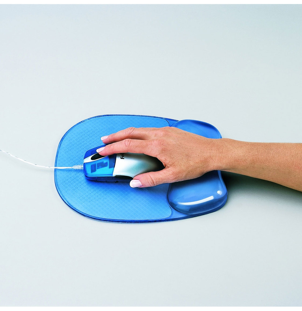 Tapis de souris Fellowes Gel Crystal Bleu 9114120 vue produit galerie 3