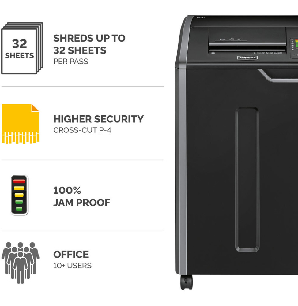 Destructeur de documents Fellowes Powershred 425Ci F4698001 vue produit galerie 2