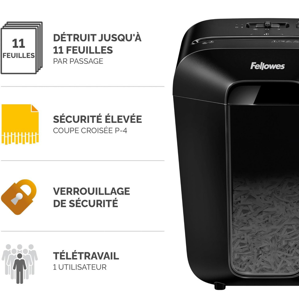 Destructeur de documents Fellowes Powershred LX70 4407501 vue produit galerie 2