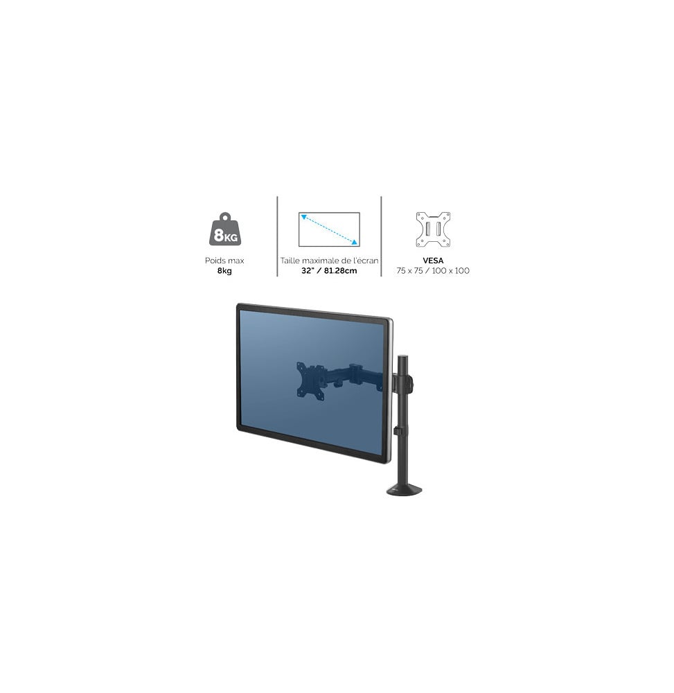 Bras porte-écran Fellowes Reflex 8502501 Maroc