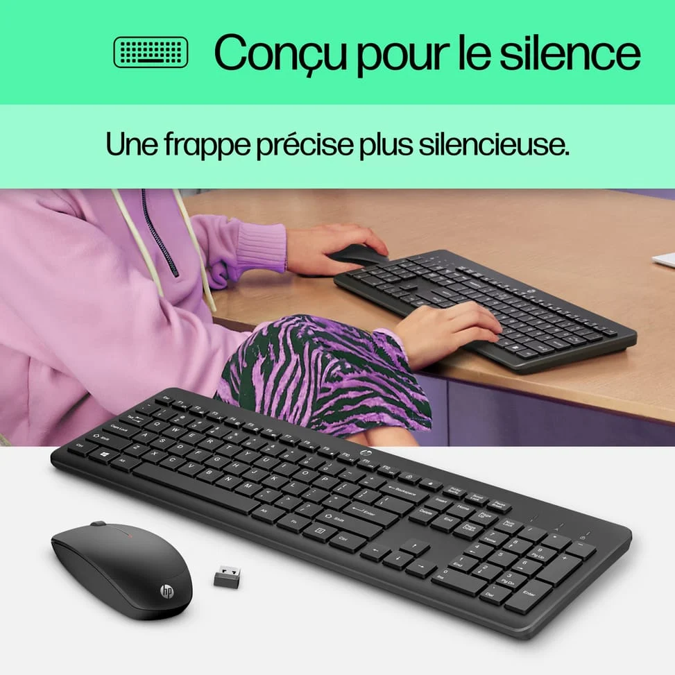 Pack Clavier et Souris HP Ensemble clavier et souris sans fil 230 Ensemble clavier et souris sans fil HP 230 18H24AA — galerie 4, livraison Global Zone à Marrakech Agadir