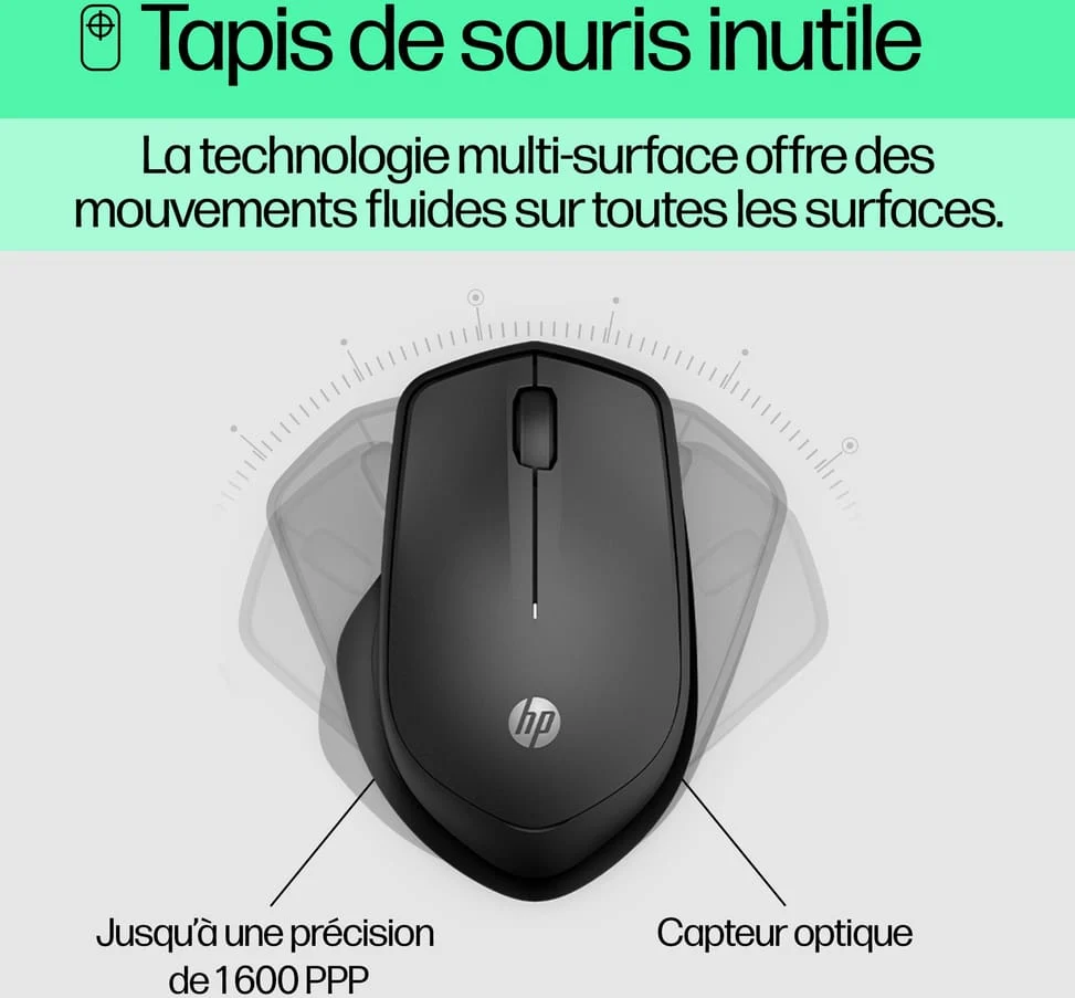Souris HP silencieuse HP 280 19U64AA — galerie 6, livraison Global Zone à Fès