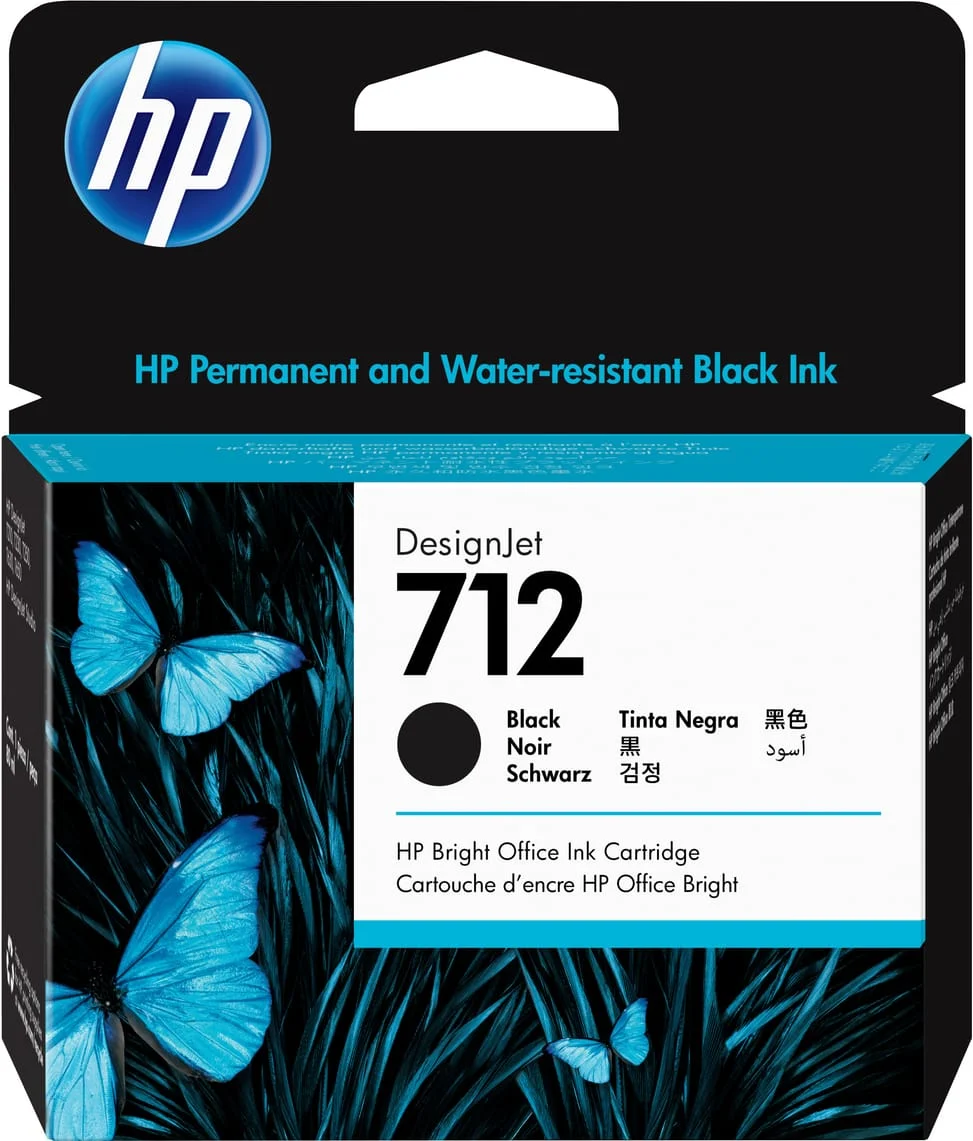 HP 712 Noir - Cartouche d'encre grande capacité HP d'origine (3ED71A) — vue principale