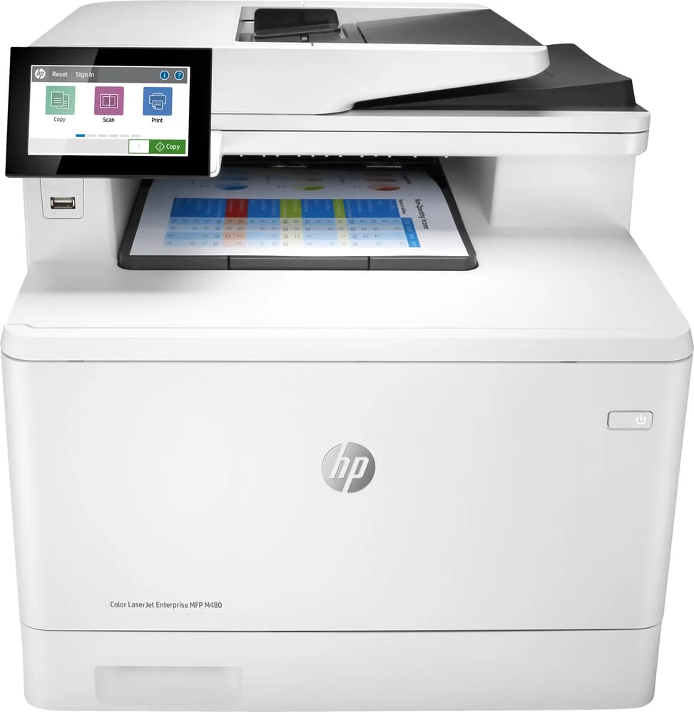 Imprimante Multifonction HP LaserJet Enterprise MFP M480f 3QA55A — vue principale