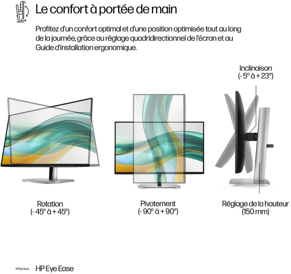 Écran PC HP 23.8" Full HD HP Series 5 Pro 524pf 9D9L6E9 — galerie 7