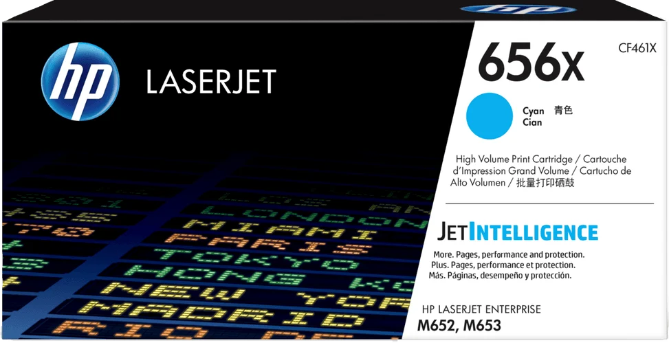 Toner HP 656X Toner cyan LaserJet authentique grande capacité 656X Toner cyan HP LaserJet authentiq CF461X — vue principale