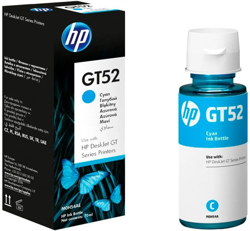 Cartouche d'Encre HP GT52 Cyan - Bouteille d'encre HP d'origine M0H54AE — vue principale
