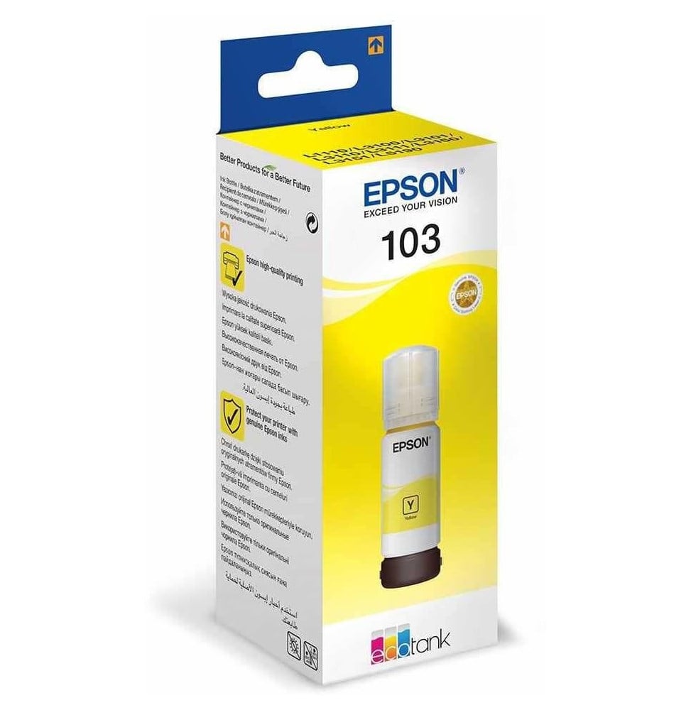 Bouteille d'encre Epson 103 Jaune C13T00S44A Maroc