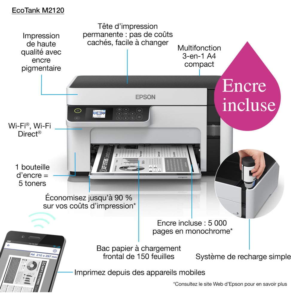 Équipement Epson Epson EcoTank M2120 C11CJ18403 Maroc