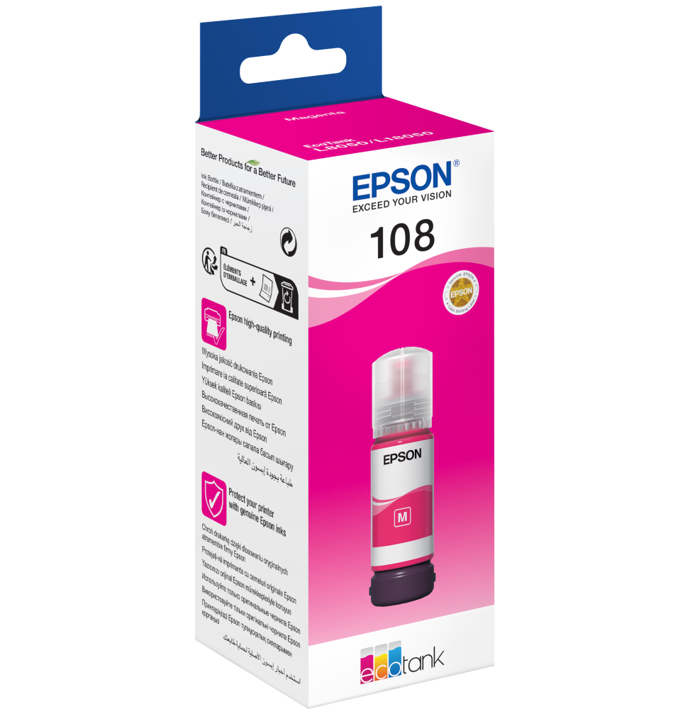 Bouteille d'encre Epson 108 Magenta C13T09C34A vue produit galerie 3