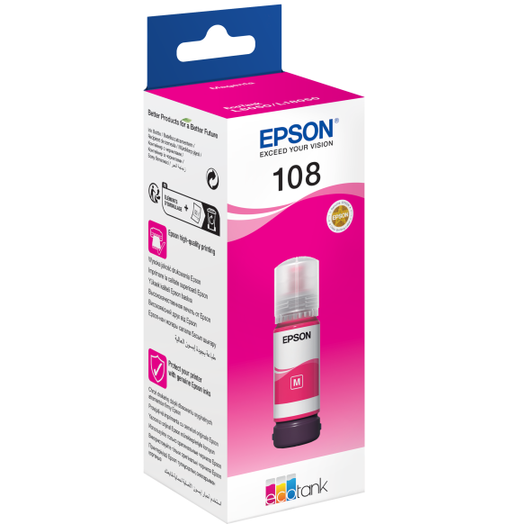 Bouteille d'encre Epson 108 Magenta C13T09C34A Maroc