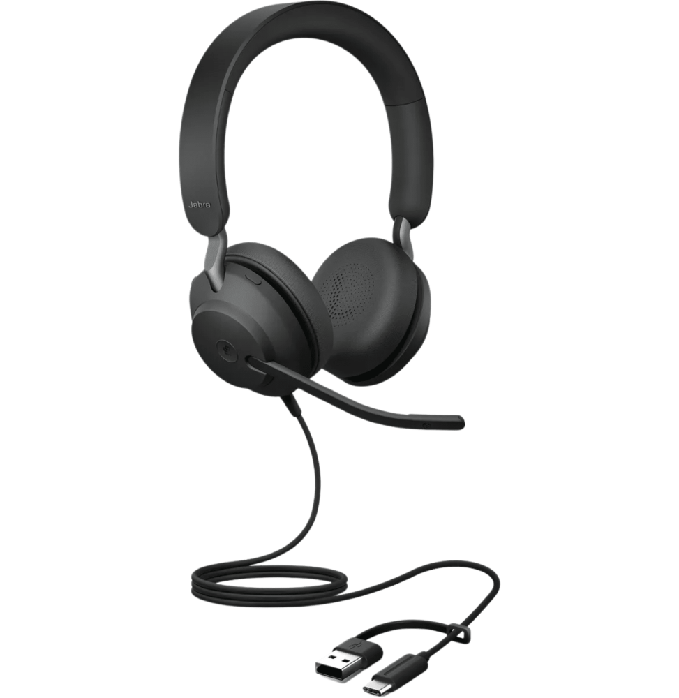 Micro-casque sans fil professionnel Jabra Evolve2 40 SE USB-C/A, MS Stereo Microsoft Teams Stéréo (24189-999-799) (24189-999-799)