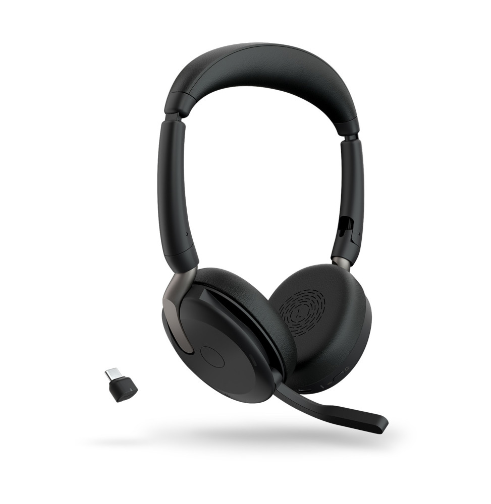 Micro-casque sans fil professionnel Jabra Evolve2 65 Flex - USB-C UC stéréo (chargement sans fil) (26699-989-889) (26699-989-889)