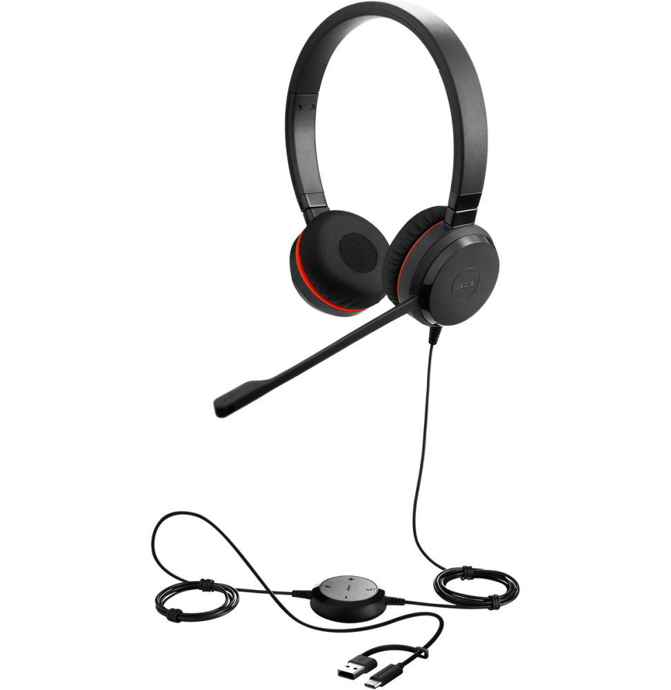 Micro-casque filaire professionnel Jabra Evolve 30 II - USB-C/A, MS Stereo Microsoft Teams Stéréo (5399-823-369) (5399-823-369)