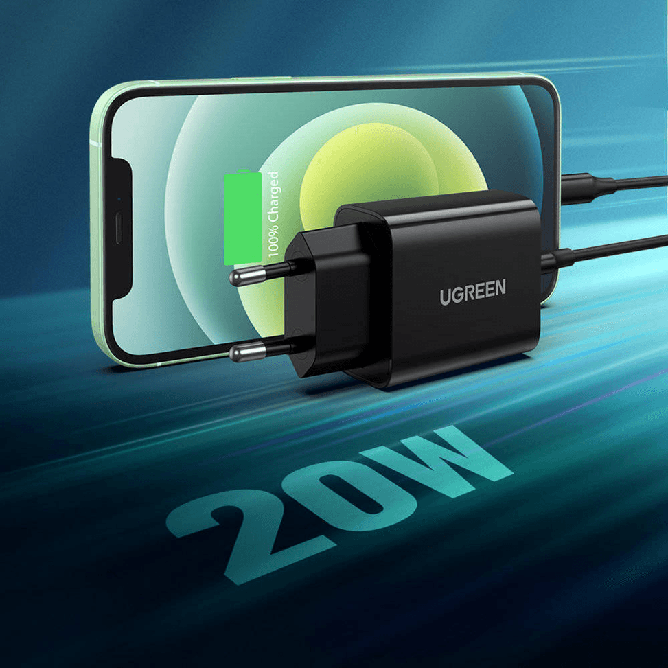 Chargeur UGREEN Chargeur Ugreen Type C 20W 1C - Charge rapide 10191 vue produit galerie 2