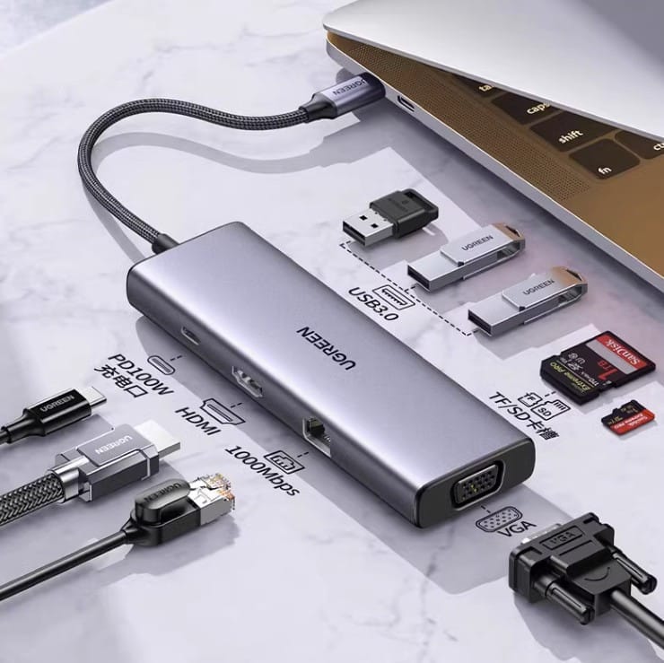 Hub USB-C UGREEN HUB USB-C Ugreen 9 en 1 15600 vue produit galerie 2