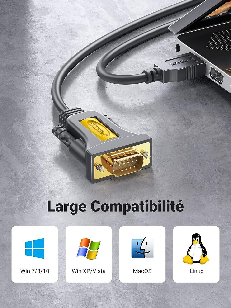 Câble UGREEN Câble Série Ugreen Câble USB 2.0 vers RS232 DB9 Mâle - 1.5 mètre 20211 vue produit galerie 3