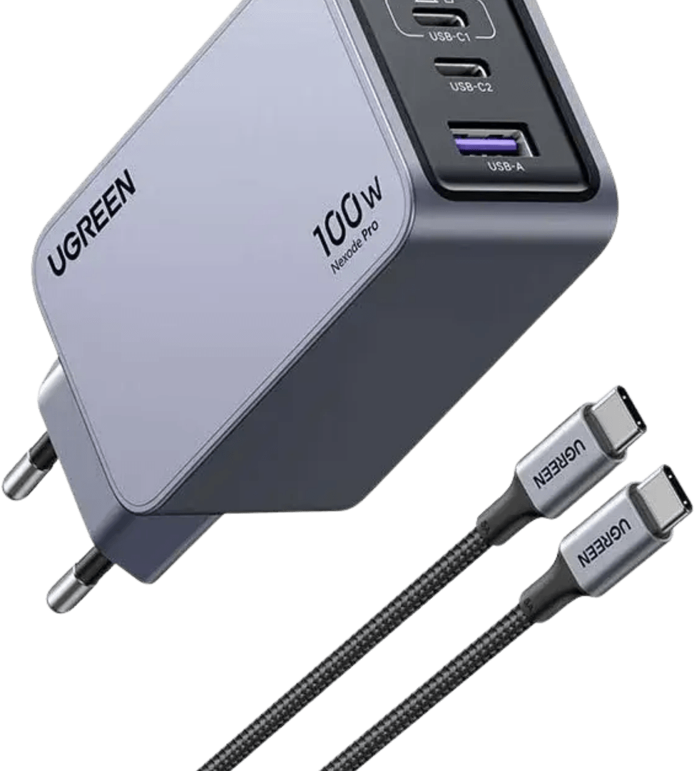 UGREEN 25874 Chargeur rapid Ugreen Nexode Pro 100W GaN Charger 3-Port Avec cable 1.5M