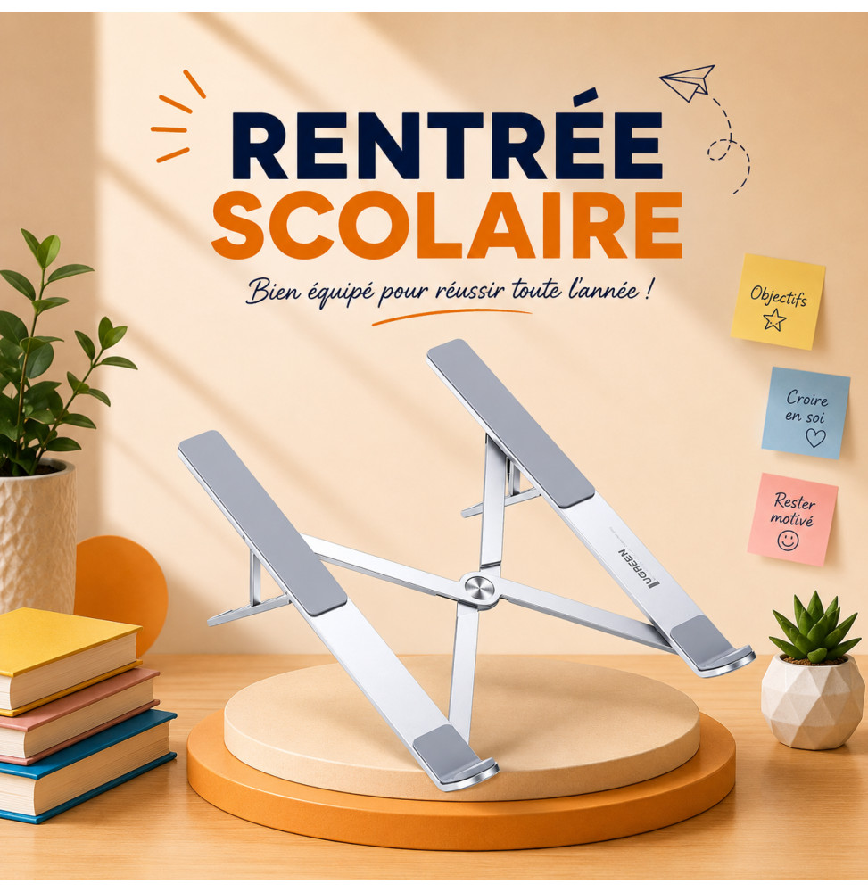 UGREEN 40289 Support Ordinateur Portable Ugreen Aluminium Ventilé 8 à 17,3 Pouces