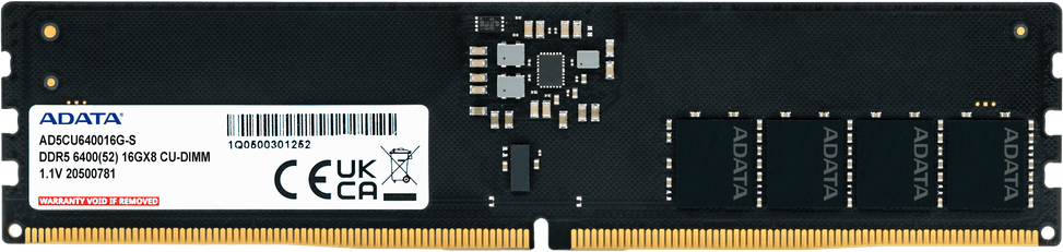 Barrette mémoire ADATA CU-DIMM 16GB DDR5-6400 MHz - PC bureau (AD5CU640016G-S) au Maroc