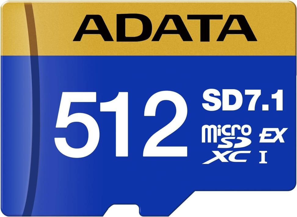 Carte mémoire ADATA Premier Extreme 512 Go MicroSDXC SD7.1 Express V30 (UD512GEX3L1-C) au Maroc