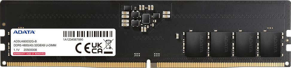 Barrette mémoire ADATA U-DIMM 32GB DDR5-4800 MHz - PC bureau (AD5U480032G-S) au Meilleur Prix au Maroc