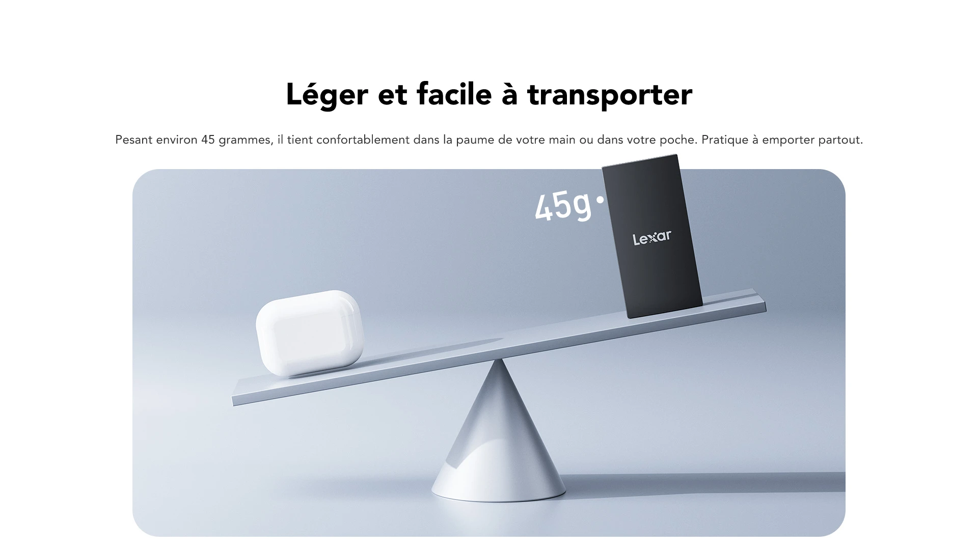 SSD externe portable Lexar SL300 1 To USB 3.2 Gen 2 LSL300001T-RNBNG