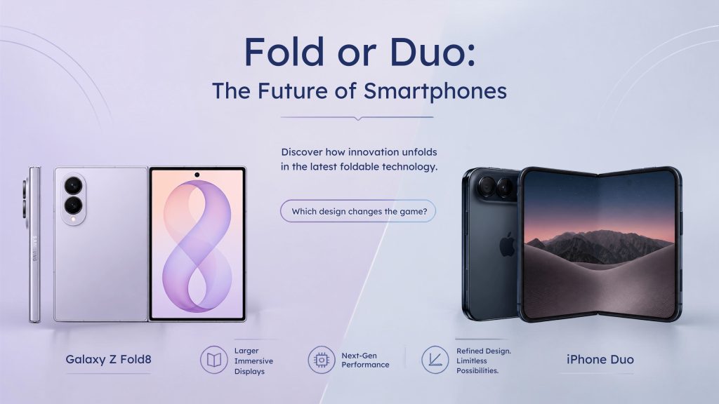iPhone Duo et Galaxy Z Fold8 comparés côte à côte