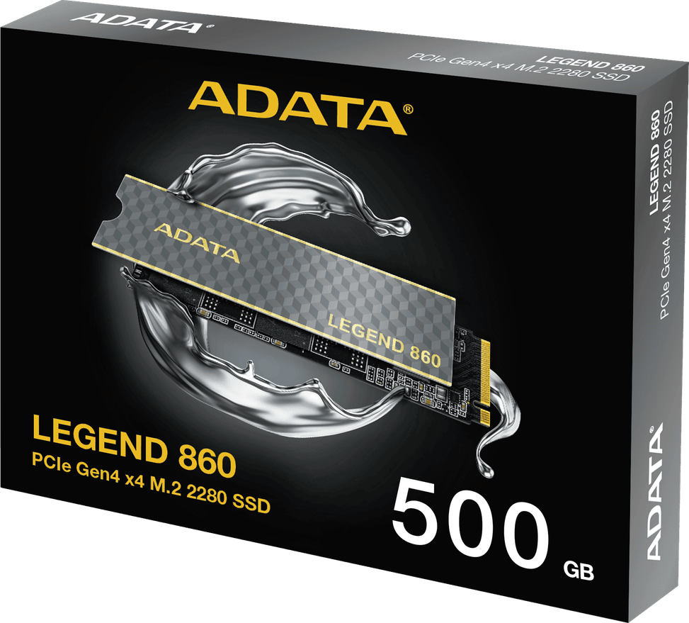 Disque Dur interne SSD ADATA LEGEND 860 PCIe Gen4 x4 M.2 2280 - 500 Go (SLEG-860-500GCS) au Meilleur Prix au Maroc