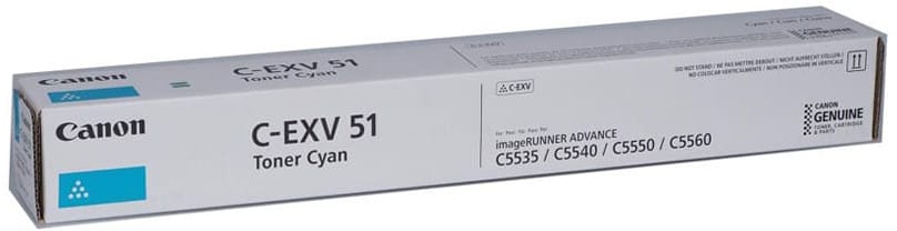 Toner Canon C-EXV51 Cyan — vue produit — livraison Global Zone à Casablanca