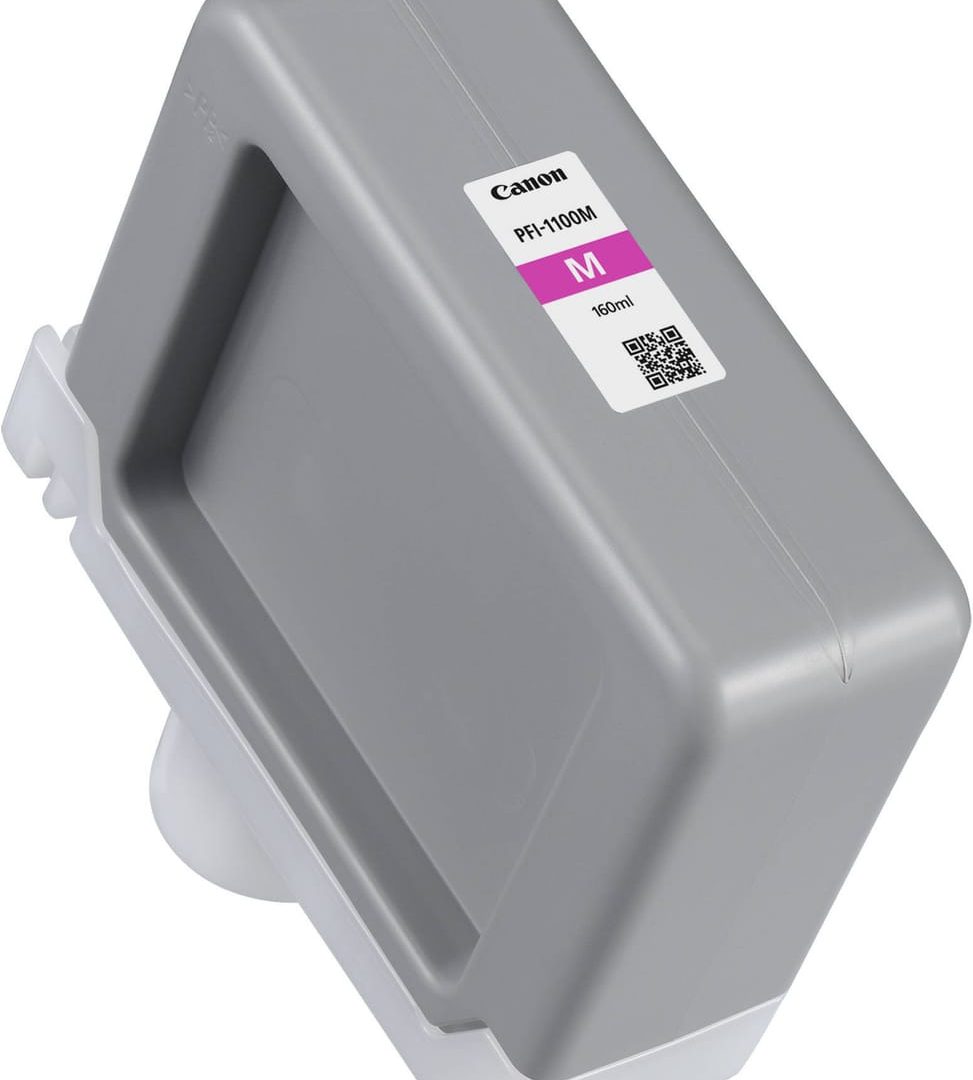 Cartouche d'encre Canon PFI-1100M Magenta — vue produit — livraison Global Zone à Agadir