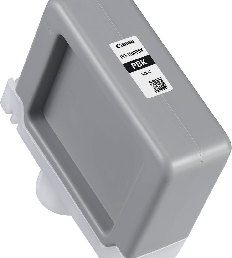Bouteille d'encre Canon PFI-1100PBK Noir — vue produit — livraison Global Zone à Casablanca