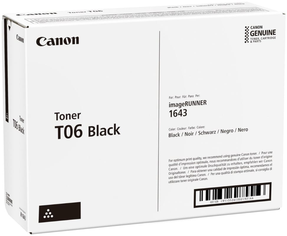 Toner Canon T06 Noir — vue produit — livraison Global Zone à Rabat