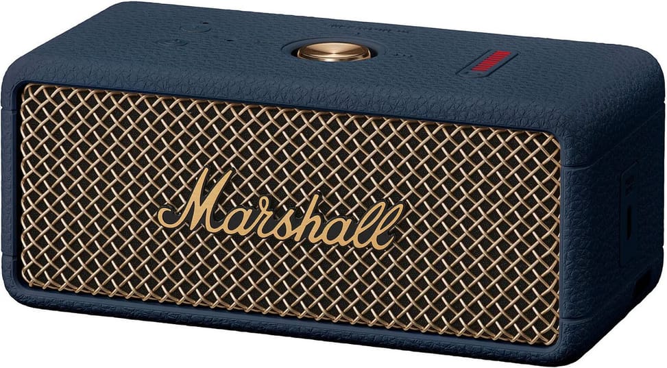 Enceinte Bluetooth Marshall Emberton III Midnight Blue — vue produit 03 — livraison Global Zone à Tanger