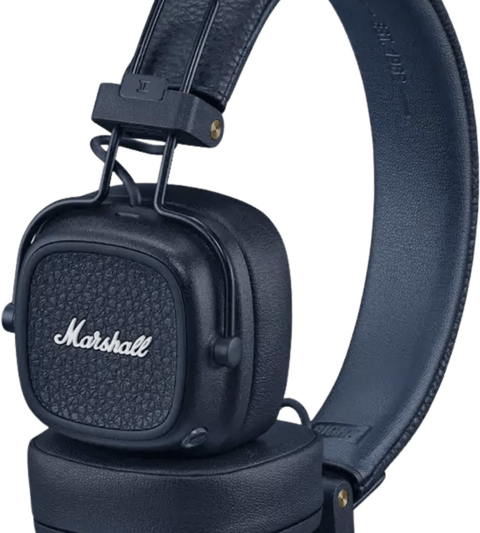 Casque Bluetooth Marshall Major V Midnight Blue — vue produit — livraison Global Zone à Casablanca