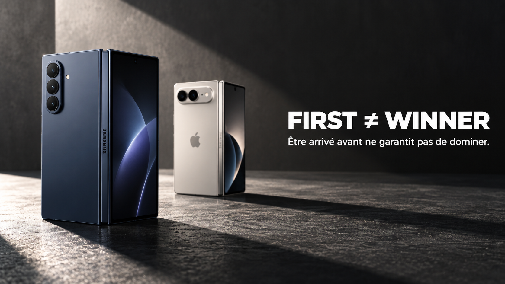 Samsung vs Apple dans les smartphones pliables : stratégie, marketing, écosystème, Galaxy Z Fold8 et iPhone Duo. Découvrez les enjeux de cette nouvelle bataille.
