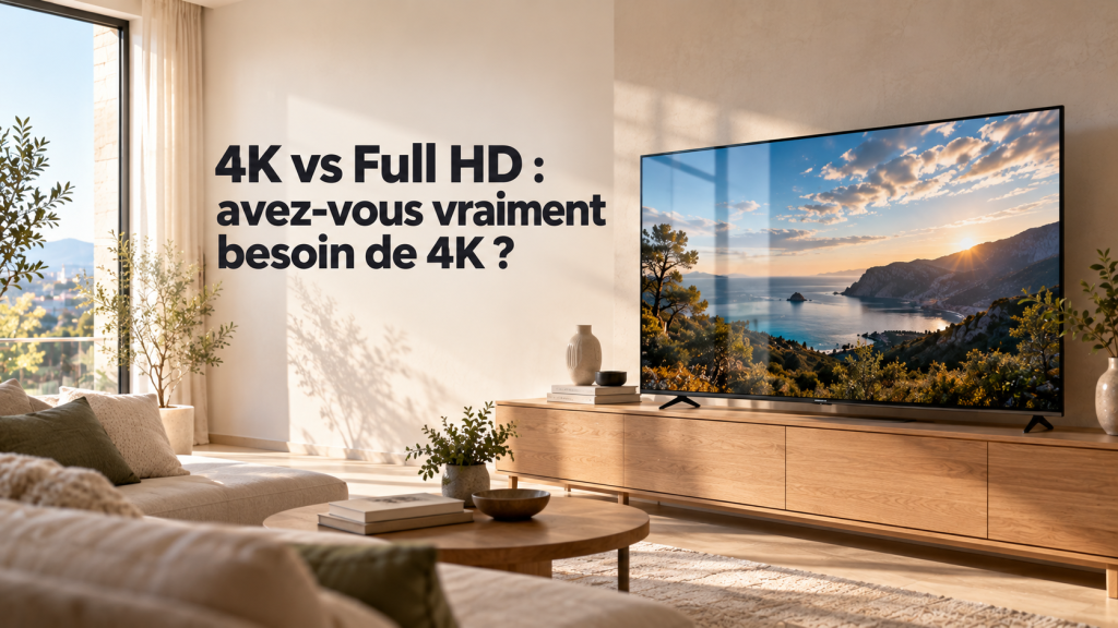 4K vs Full HD : découvrez les différences de résolution, l’impact du HDR, la distance idéale et nos conseils pour choisir votre TV au meilleur prix au Maroc.