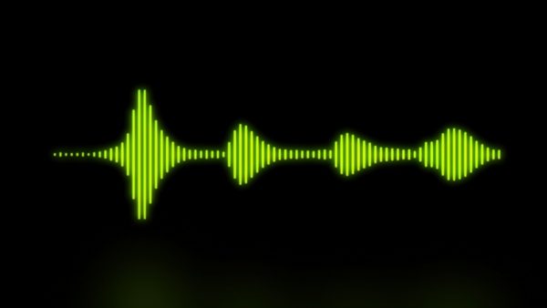 Onde sonore associée à la transcription vocale IA